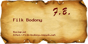 Filk Bodony névjegykártya